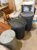 1 Steel & 3 Plastic garbage bins