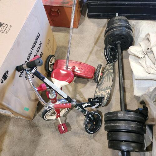 Scooter, trike, weight bar