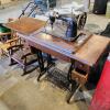 Singer sewing machine in cabinet