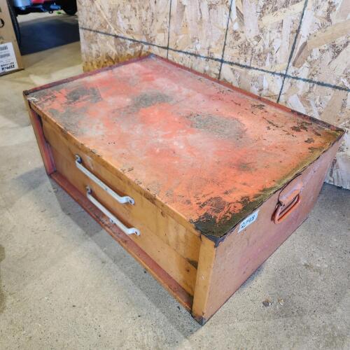 27"L 18"D 12"H Toolbox in rough condition