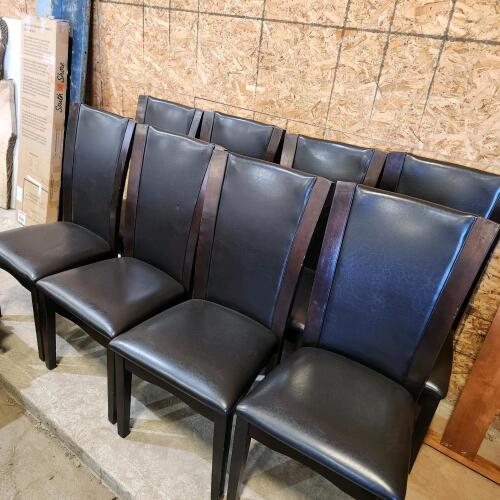 8 Dining room chairs, 1 w damage