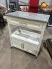 Rolling bar cart w stone top