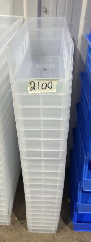 21 Storage bins 4&rdquo;W 11&rdquo;L 4&rdquo;H
