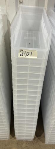21 Storage bins 4&rdquo;W 11&rdquo;L 4&rdquo;H