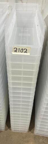 21 Storage bins 4&rdquo;W 11&rdquo;L 4&rdquo;H