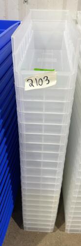 21 Storage bins 4&rdquo;W 11&rdquo;L 4&rdquo;H