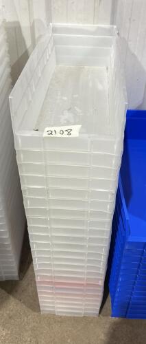 23 Storage bins 6&rdquo;W 18&rdquo;L 4&rdquo;H