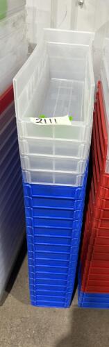 20 Storage bins 4&rdquo;W 11&rdquo;L 4&rdquo;H