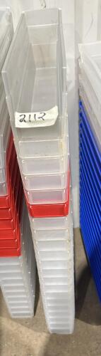 21 Storage bins 3&rdquo;W 11&rdquo;L 4&rdquo;H