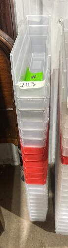 22 Storage bins 3&rdquo;W 11&rdquo;L 4&rdquo;H