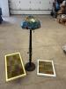 2 Stained glass windows, Tiffany style floor lamp