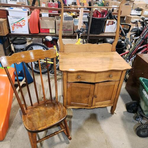 Antique wash stand, rocker