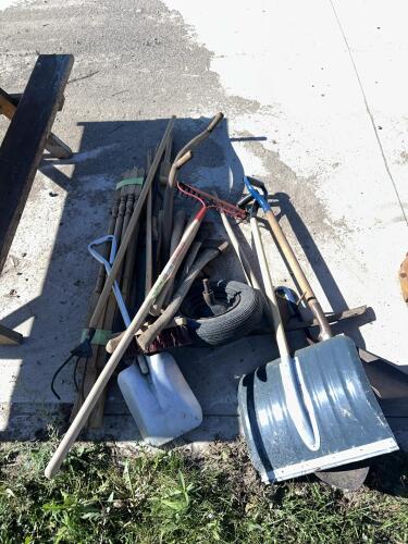 Assorted garden tools, etc