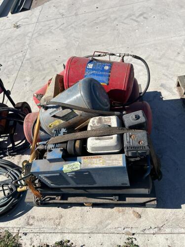 Skid of as is air tanks & compressors