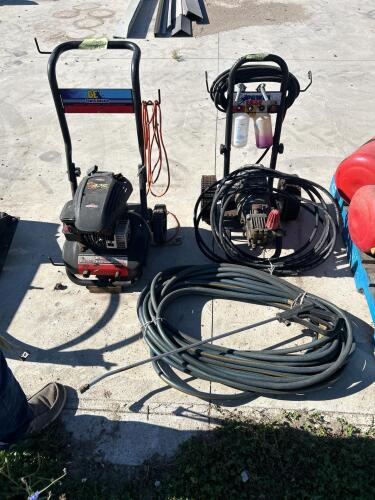2 as is pressure washers w hoses