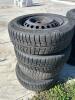 4 195/65R15 winter tires on steel rims weather checked