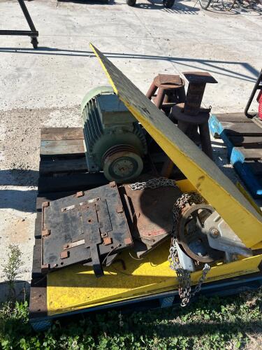 Jack stands, ramps, 575v 15hp motor as is