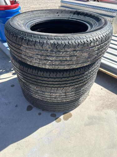 4 ST205/75R15 Trailer tires 50% tread weather checked