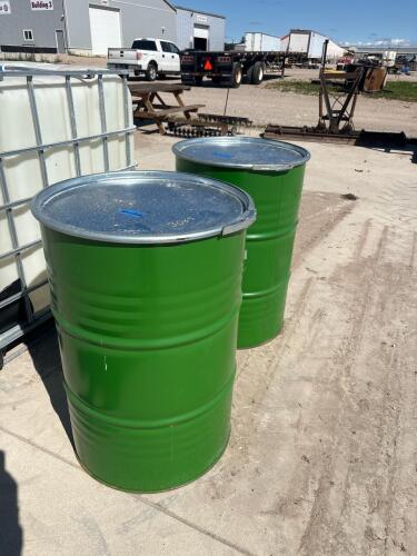 2 empty steel drums