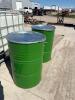 2 empty steel drums