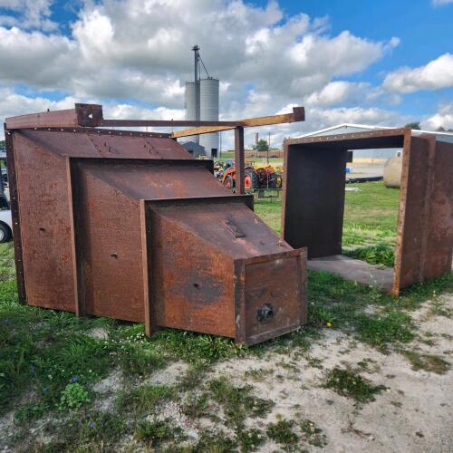 2 pc Hopper bottom feed bin 6'W 11'H