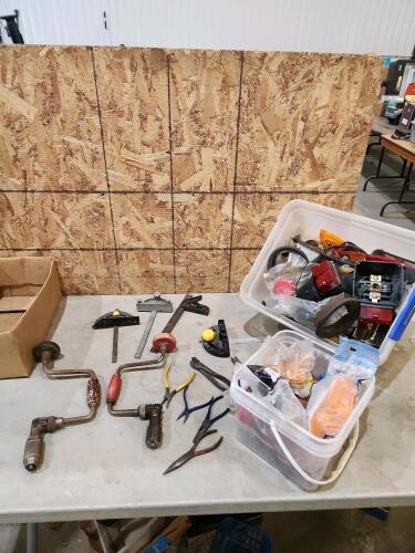 Assorted tools, trailer lights