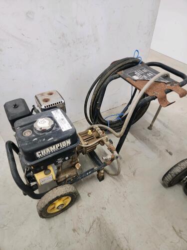 Gas powered pressure washer working