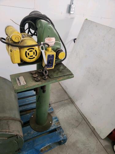 Vintage valve grinder on pedestal