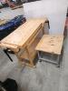 47"x19"x33" Wooden work bench, rolling cart