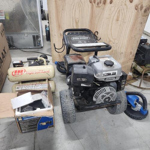 Pressure washer, air compressor, drywall sander as is