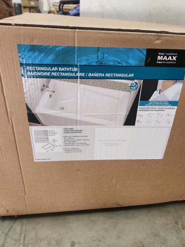 Unused 32"x60"x22" acrylic bathtub