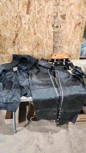 Leather riding gear & purse
