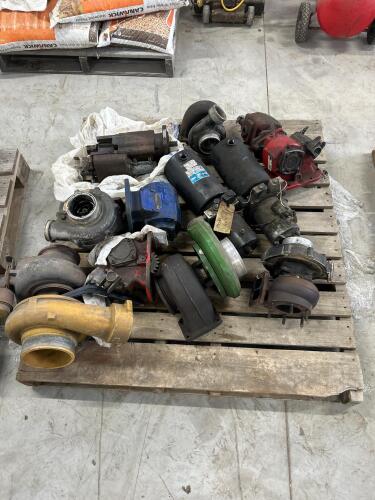 Skid of various size turbos & starters