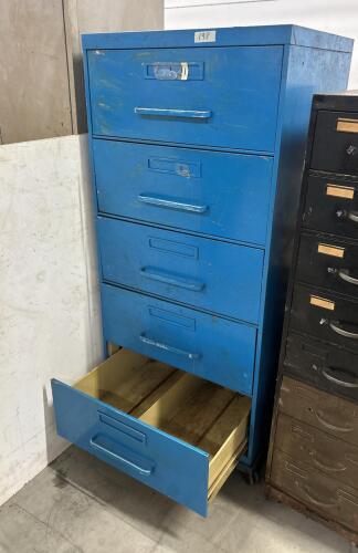 5 Drawer metal storage cabinet 27&rdquo;W 25&rdquo;D 60&rdquo;H