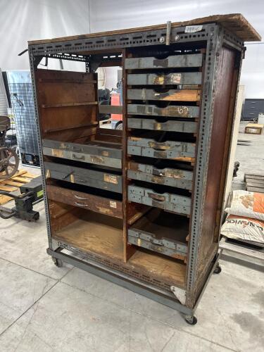 Rolling storage cabinet 47&rdquo;L 25&rdquo;W 65&rdquo;H