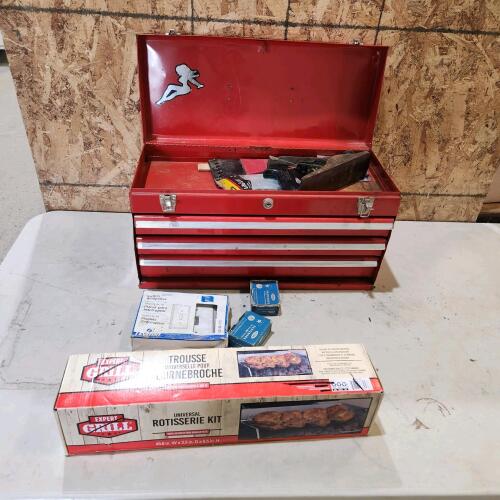 Unused rotisserie & toolbox