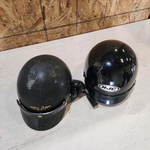 2 Large motorcycle helmets