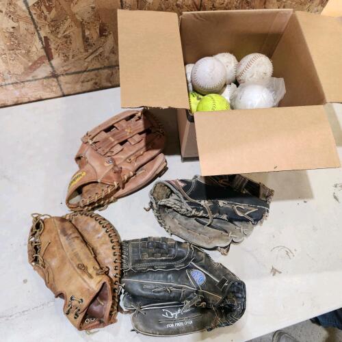 Baseball gloves & baseballs