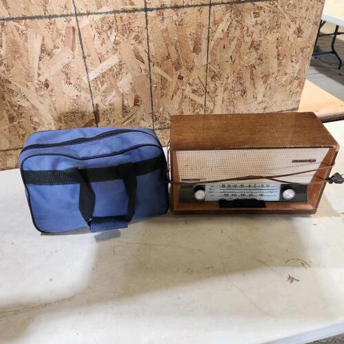 Car safety kit, vintage radio
