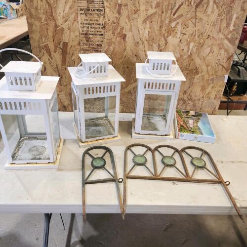 3 Candle holders, lawn art, puzzle
