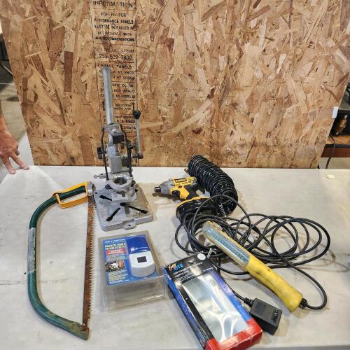 Dewalt 18v impact, trouble light, air hose, etc.