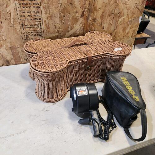 12v Spot light, wicker basket