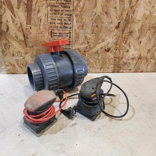 Palm sanders, 4" PVC ball valve