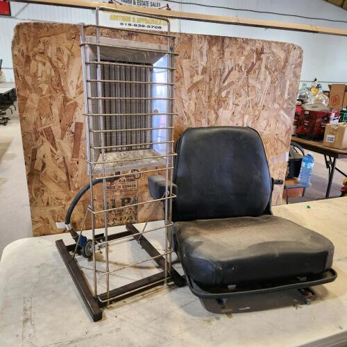 Tractor seat, propane heater