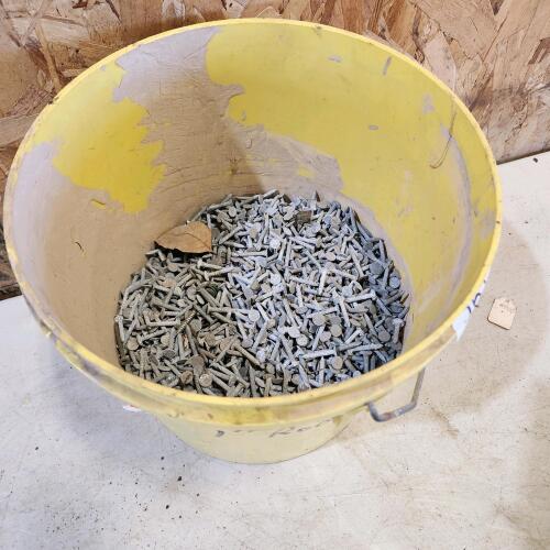 Pail of 1" roofing nails