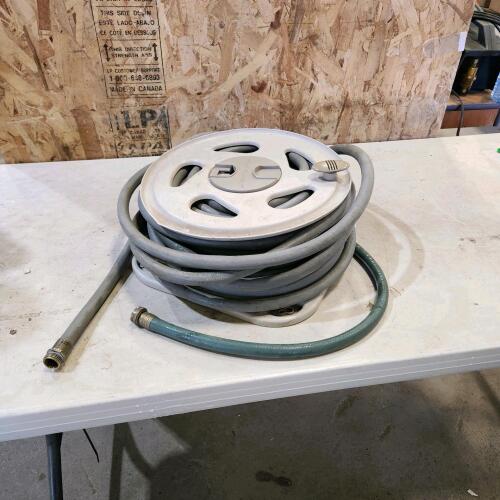 Garden hose on reel
