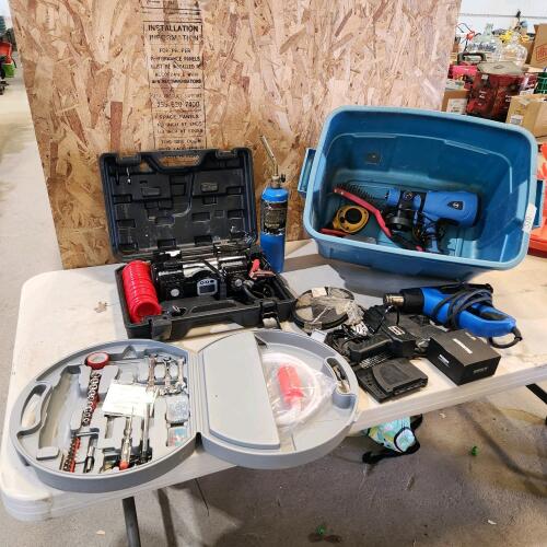 Plastic welder, 12v air compressor, heat gun, etc.