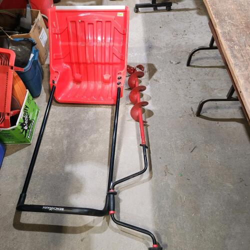 24" Snow shovel, ice fishing auger