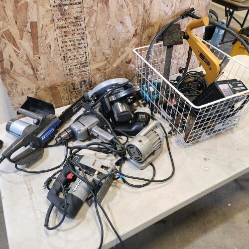 Assorted power tools, etc.