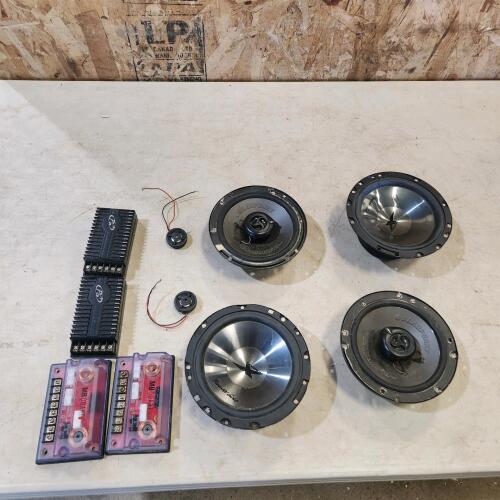 4 6" speakers, 4 speaker crossovers